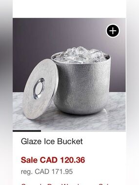 Crate & Barrel Glaze Ice Bucket